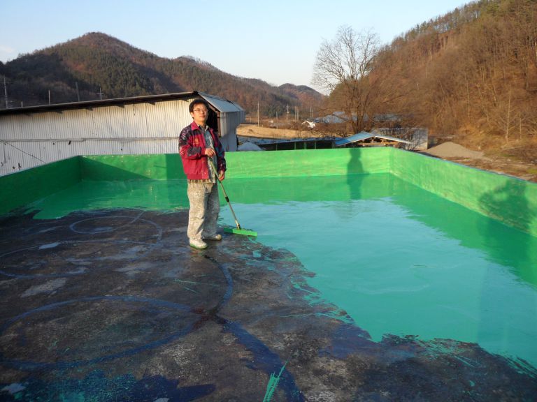 충남 논산시 양촌면 중산리 제일 수련원  옥상방수 사진입니다. 